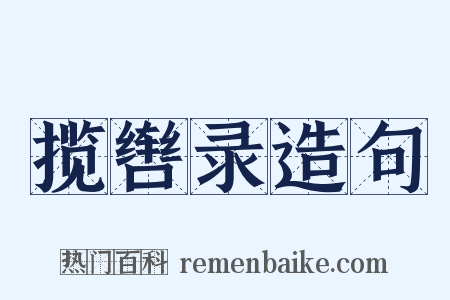揽辔录造句是什么意思的图片